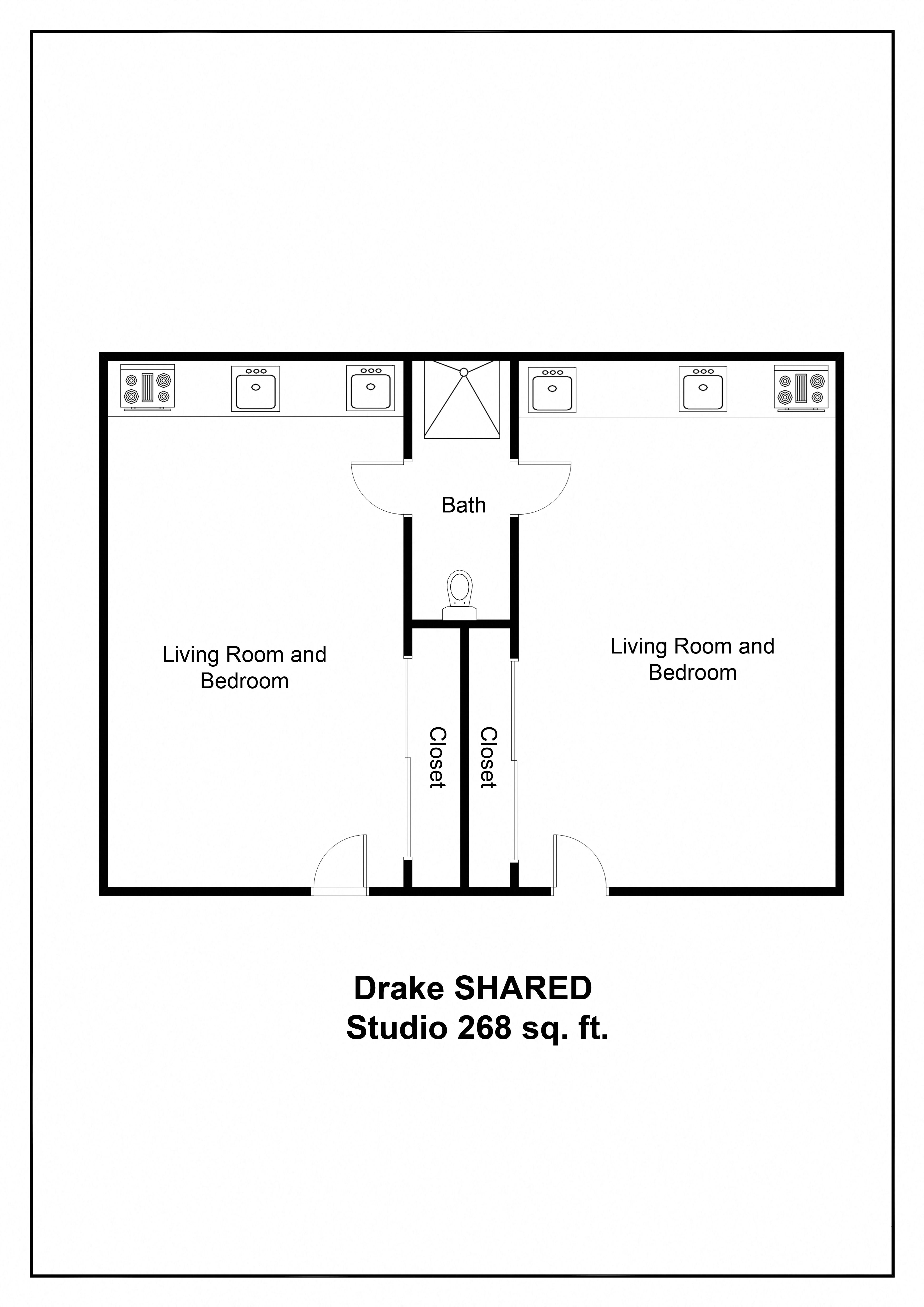 Meridian Pointe Apartments Drake Studio Shared Floor Plan Meridian Pointe Apartments Drake Studio Shared Floor Plan